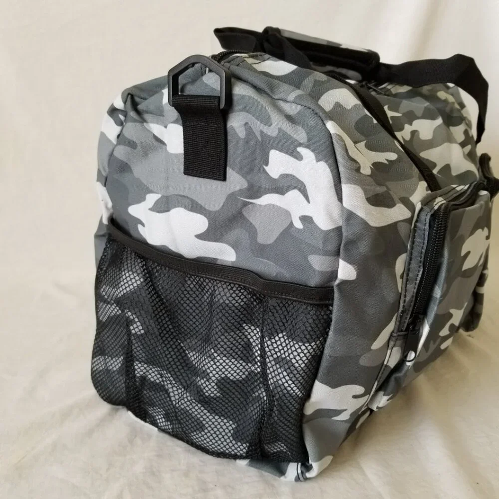 NEW! Lightweight Duffel Tote with Camo Design, Shoe Storage & Shoulder Strap